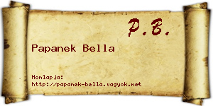 Papanek Bella névjegykártya